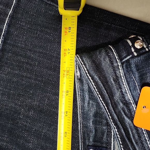 L.A. Idol Women's Boot Cut Jeans - Dark Blue with White Accents - Picture 11 of 11